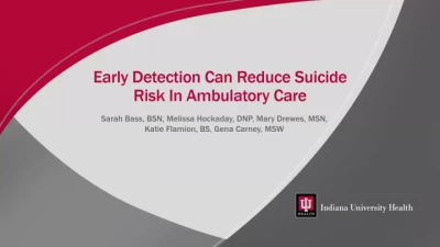 Early Detection Can Reduce Suicide Risk in Ambulatory Care