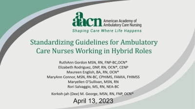 Standardizing Guidelines for Ambulatory Care Nurses Working in Hybrid Roles