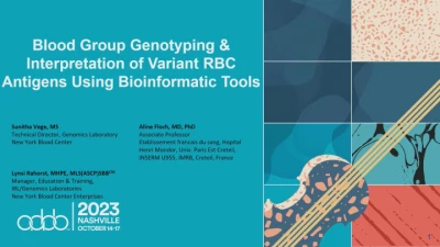 AM23-MN-05-O: Blood Group Genotyping and Interpretation of Variant RBC Antigens Using Bioinformatic Tools (Enduring)