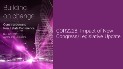 Impact of New Congress/Legislative Update