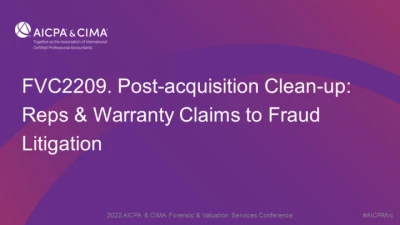 Post-acquisition Clean-up: Reps & Warranty Claims to Fraud Litigation icon