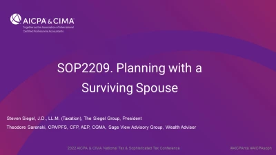 Planning with a Surviving Spouse