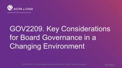 Key Considerations for Board Governance in a Changing Environment