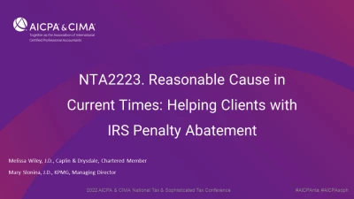Reasonable Cause in Current Times: Helping Clients with IRS Penalty Abatement