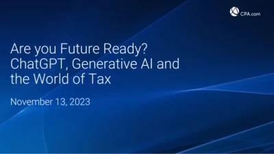 Conference Welcome | Keynote Presentation: Are you Future Ready? ChatGPT, Generative AI and the World of Tax icon