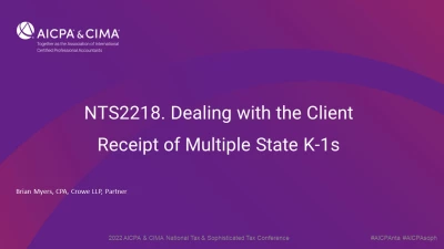 Dealing with the Client Receipt of Multiple State K-1s