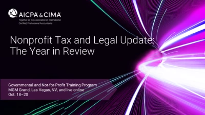 Nonprofit Tax and Legal Update: The Year in Review