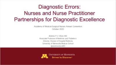 Diagnostic Errors: Nurses and Nurse Practitioner Partnerships for Accurate Diagnosis