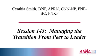 Managing the Transition from Peer to Leader