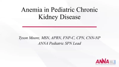 Anemia in Pediatric Chronic Kidney Disease