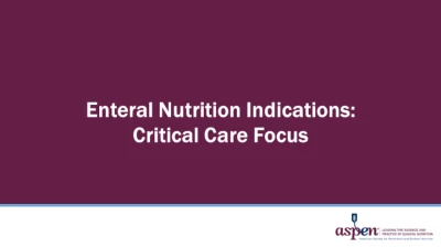 Enteral Nutrition Indications: Critical Care Focus icon