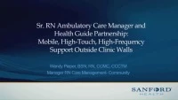 Senior RN Ambulatory Care Manager and Health Guide Partnership: Mobile, High-Touch, High-Frequency Support Outside Clinic Walls icon