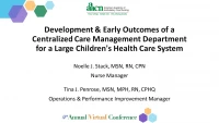 Development and Early Outcomes of a Centralized Care Management Department for a Large Children's Health Care System icon