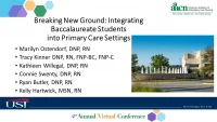 Breaking New Ground: Integrating Baccalaureate Students into Primary Care Settings (Rapid Fire) icon