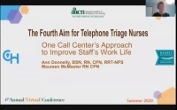 The Fourth Aim for Telephone Triage Nurses - One Call Center's Approach to Improve Staff's Work Life