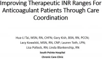 Improving Therapeutic INR Range for Anticoagulant Patients through Care Coordination