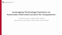 Leveraging Technology Solutions to Automate Informed Consent for Outpatients icon