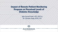 Impact of Remote Patient Monitoring Program on Perceived Levels of Diabetes Knowledge icon