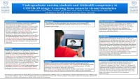 Undergraduate Nursing Students and Telehealth Competency in COVID-19 Triage: Learning from Actors in Virtual Simulation icon
