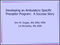 Developing an Ambulatory Specific Preceptor Program: A Success Story icon