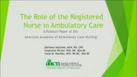 The Role of the RN in Ambulatory Care