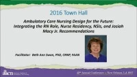 Ambulatory Care Nursing Design for the Future: Integrating the RN Role, Nurse Residency, NSIs, and Josiah Macy Jr. Recommendations