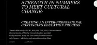 Strength in Numbers to Meet Cultural Change – Creating an Interprofessional Continuing Education Process icon