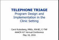 Telephone Triage Program Design and Implementation in the Clinic Setting: Lessons Learned in 20 Years of Consulting icon