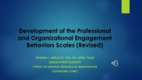 Development of the Professional and Organizational Engagement Behaviors Scales