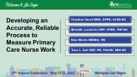 Developing an Accurate Reliable Process to Measure Work Activities of Primary Care Nurses