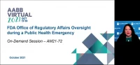 AM21-72: FDA Office of Regulatory Affairs Oversight during a Public Health Emergency icon