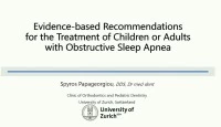 2019 Winter Conference - Evidence-based Recommendations for the Treatment of Children or Adults with Obstructive Sleep Apnea