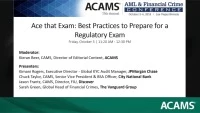Ace that Exam: Best Practices to Prepare for a Regulatory Exam  icon