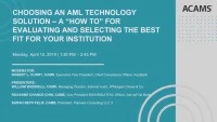 Choosing an AML Technology Solution - A “How To” for Evaluating and Selecting the Best Fit for Your Institution icon