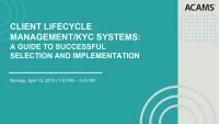Client Lifecycle Management/KYC Systems: A Guide to Successful Selection and Implementation icon