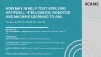 How May AI Help You? Applying Artificial Intelligence, Robotics and Machine Learning to AML  icon