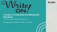 Write On: A Guide to Composing and Editing SAR Narratives   icon