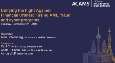 Unifying the Fight Against Financial Crimes: Fusing AML, Fraud and Cyber Programs  icon