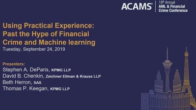 Using Practical Experience: Past the Hype of Financial Crime and Machine learning icon