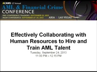 Effectively Collaborating with Human Resources to Hire and Train AML Talent icon