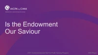 Is the Endowment Our Savior?