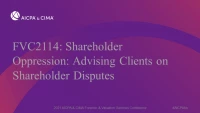 Shareholder Oppression: Advising Clients on Shareholder Disputes icon