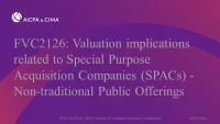 Valuation implications related to Special Purpose Acquisition Companies (SPACs) - Non-traditional Public Offerings icon