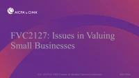 Issues in Valuing Small Businesses icon