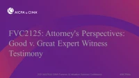 Attorney's Perspectives: Good v. Great Expert Witness Testimony icon