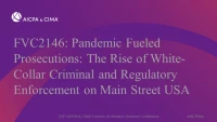 Pandemic Fueled Prosecutions: The Rise of White Collar Criminal and Regulatory Enforcement on Main Street USA icon
