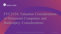 Valuation Considerations of Distressed Companies and Bankruptcy Considerations icon