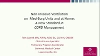 Non-Invasive Ventilation on Med-Surg Units and at Home