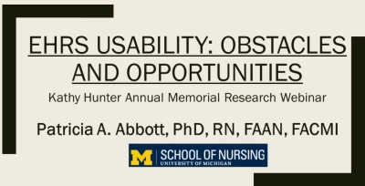 ANIA's Inauguration of the Kathy Hunter Annual Memorial Research Webinar - EHRS Usability: Obstacles and Opportunities icon
