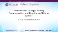 The Personal 2.0 Edge: Honing Communication and Negotiation Skills for Success